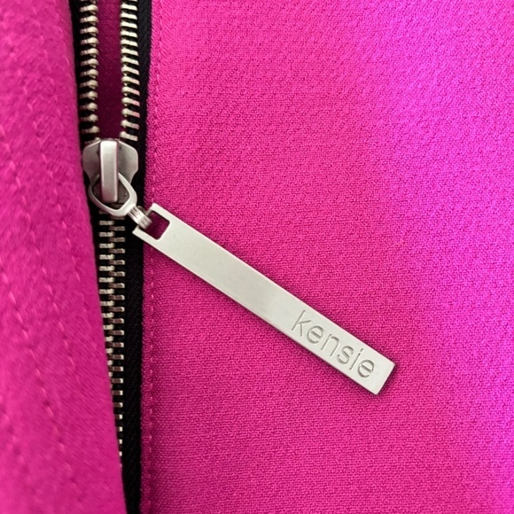 Kensie 3/4 sleeve full zip vibrant pink jacket with pockets size small - Picture 3 of 16